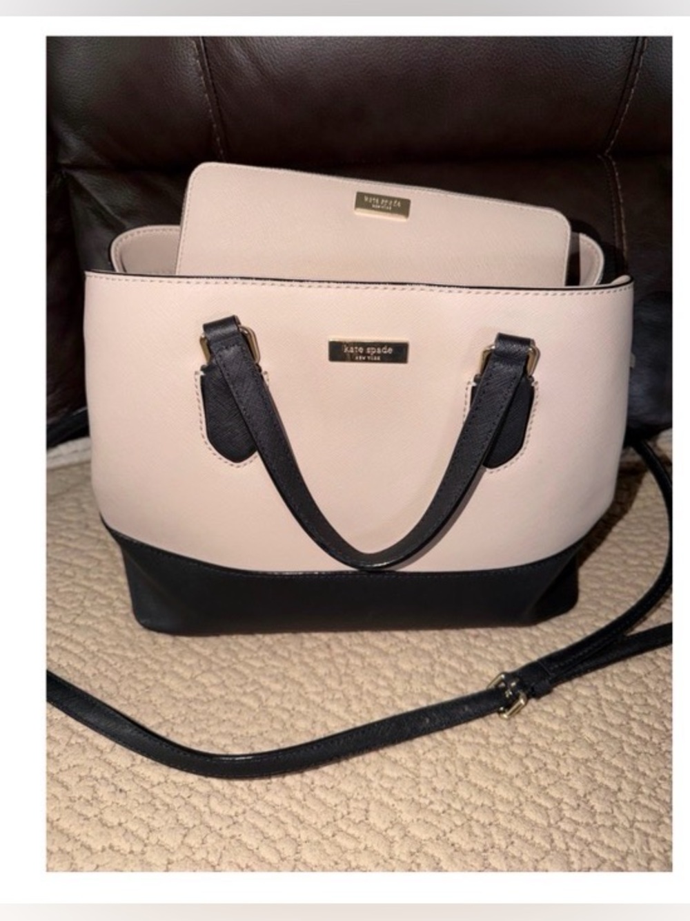 kate spade Blush Pink and Black Two-Tone Satchel